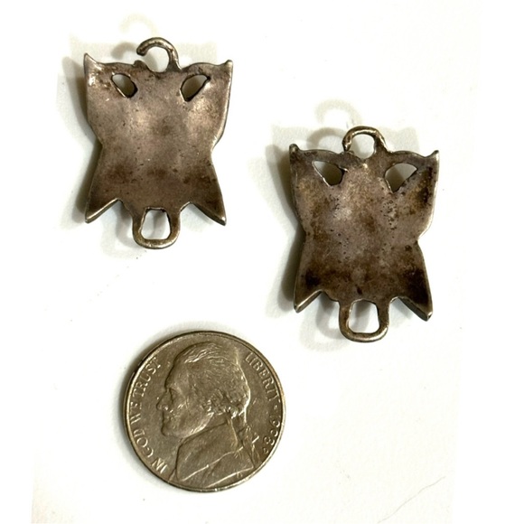 🌈 Vintage Zuni Inlay Butterfly Watch Tips / Bracelet Charms - Picture 2 of 3